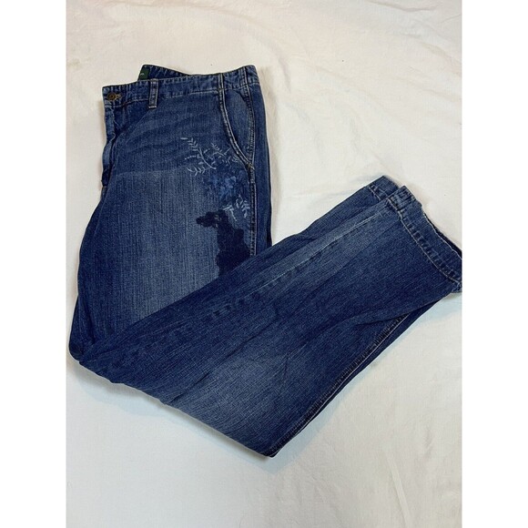 Lauren Jeans Co Embroidered Jean Straight Leg LRL | Dark‎ Wash | Size 16 - Picture 3 of 16